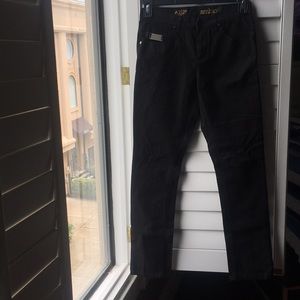 Black dart slim cotton jeans